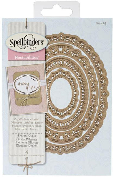 Spellbinders Shapeabilities Elegant Ovals/قطاعة لجهاز القص اليدوي الشكل البيضاوي