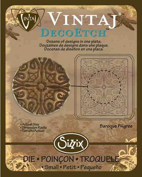 Sizzix Vintage Decotech Etching & Embossing Die Plate / قوالب للنقش البارز