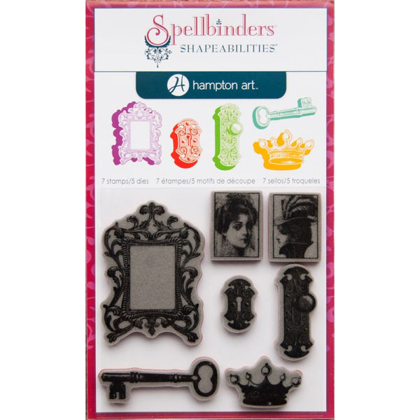 Stamp and Spellbinder Die Sets Hampton Art Royal Affair Cling Stamp and Die Set / قطاعة واختام